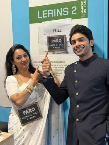 Trupti Bhoir at Cannes with the Paro poster