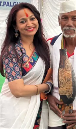 Trupti Bhoir with a tribal elder