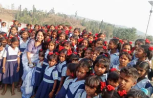 Students at the adopted school