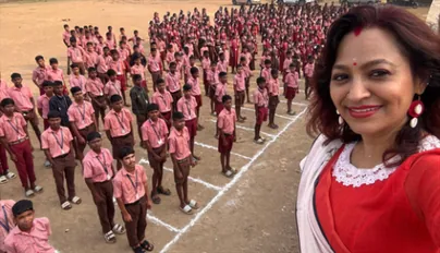Students at the adopted school